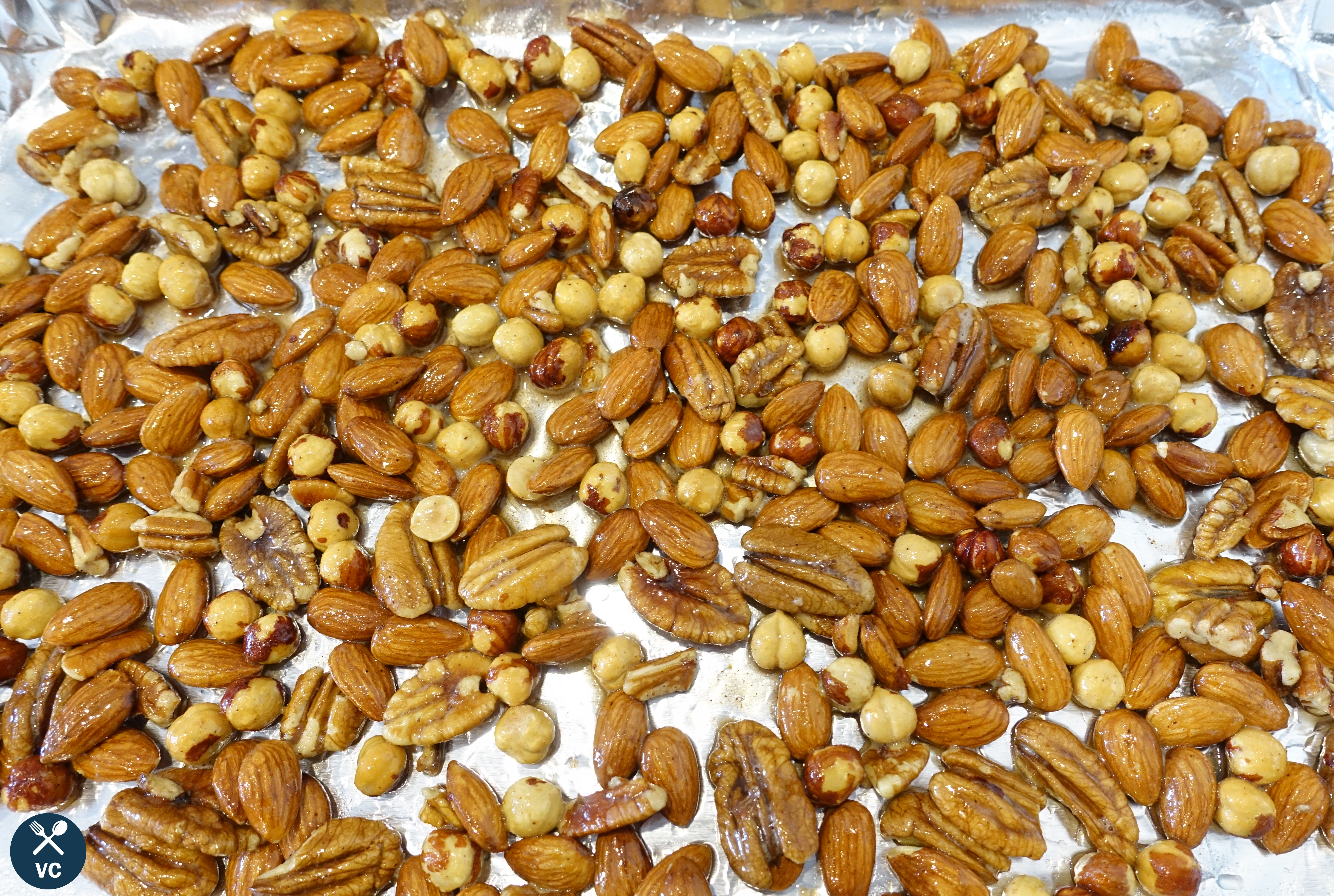 spiced nuts ready for baking (VC in the Kitchen)