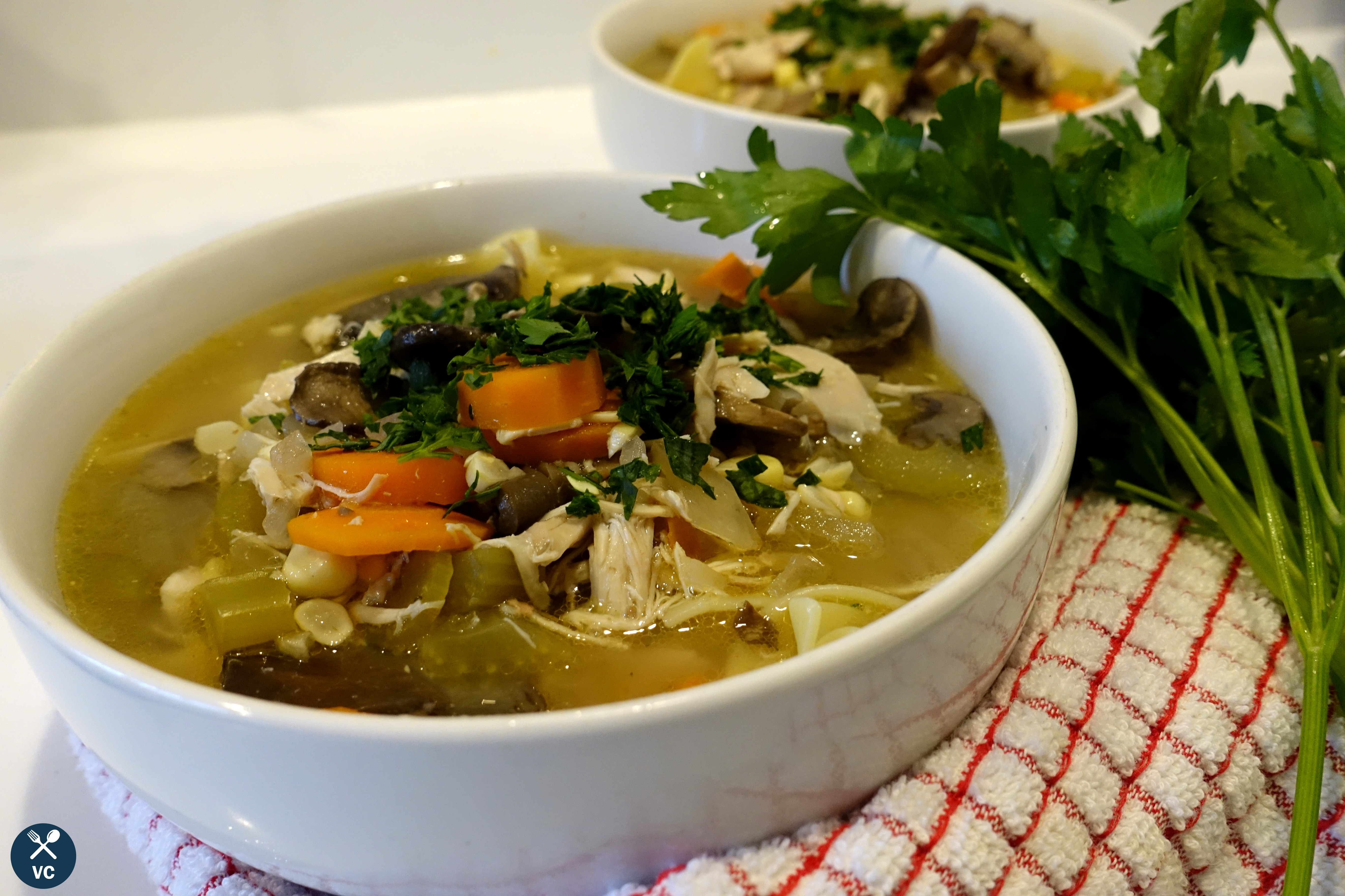 Slow Cooker Chicken Noodle Soup bowls