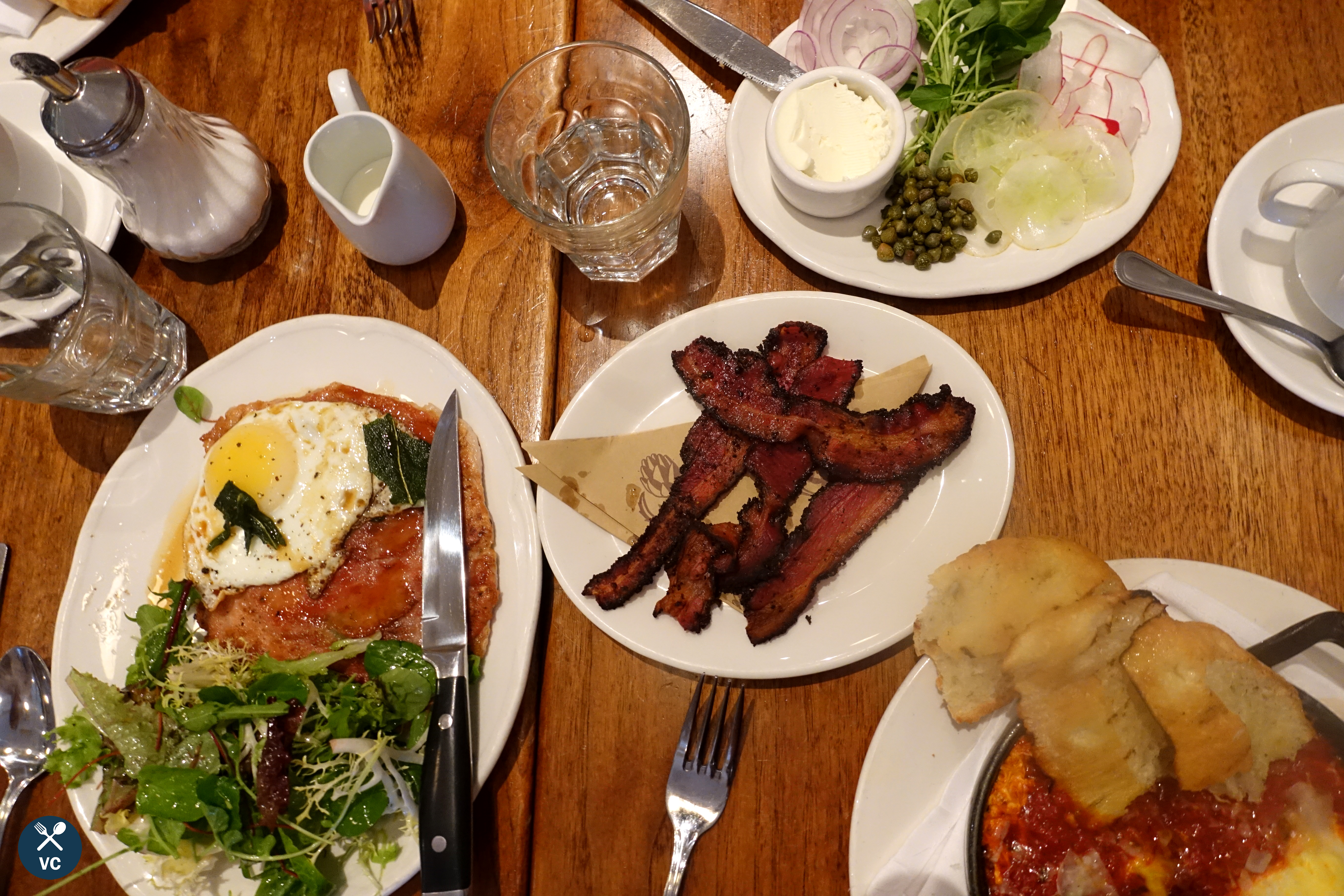 Brunch plates at Locanda Osteria, SF (VC in the Kitchen)