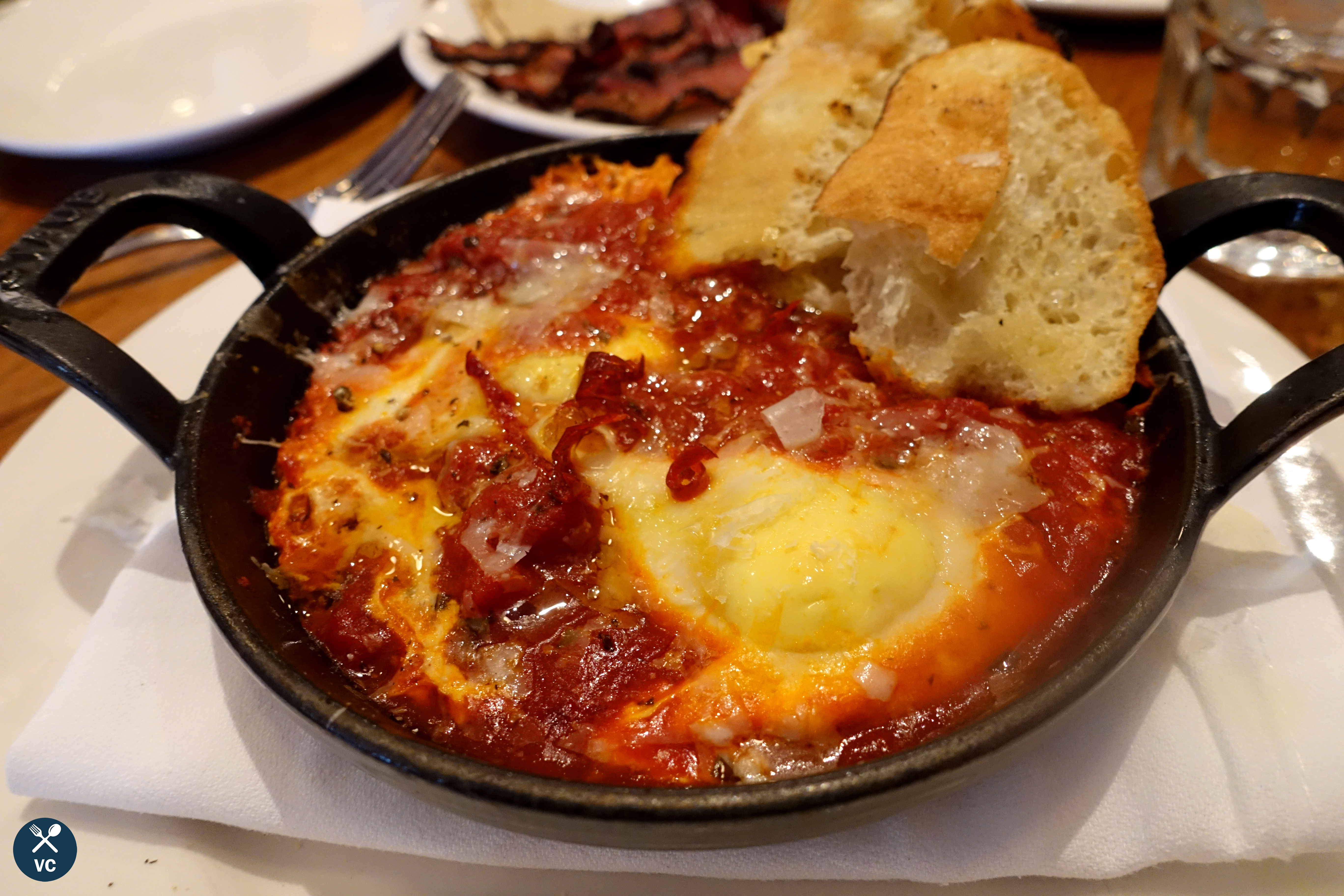 Eggs in Purgatory (a take on shakshuka) at Locanda San Francisco (VC in the Kitchen)